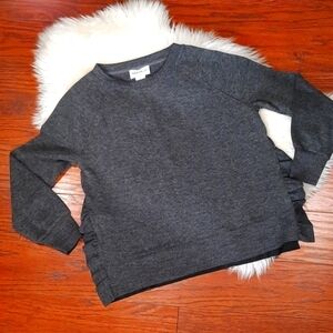 For the Republic Knit Ruffle Side Slit Sweater